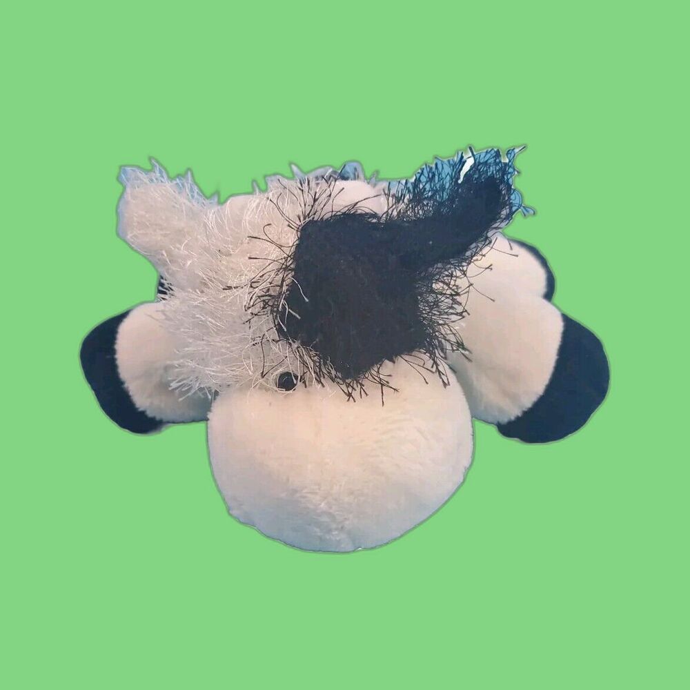 Ganz Webkinz Black White Cow 10" Plush Stuffed Animal Shaggy No Code